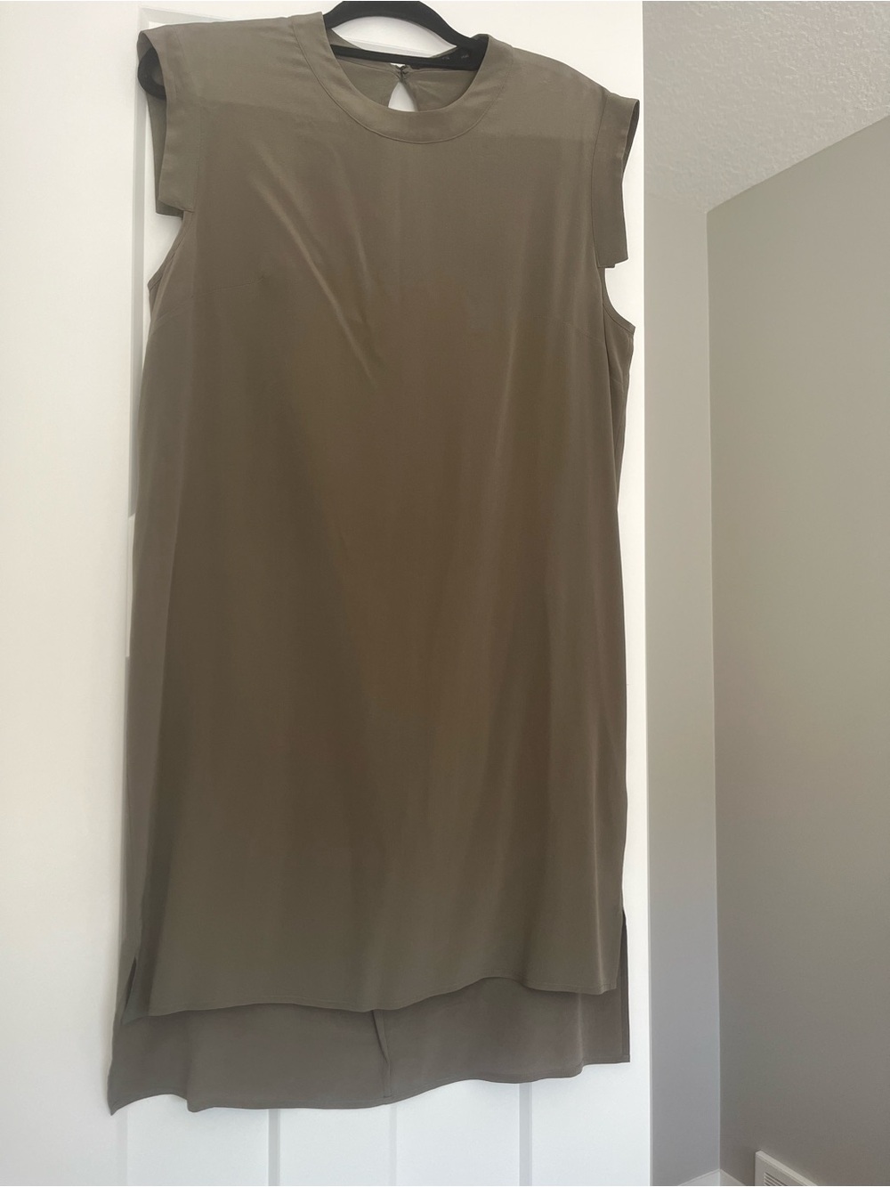 AllSaints Sleeveless Olive “Tonya Lee” Shift Dress - Minimal Elegant Dress